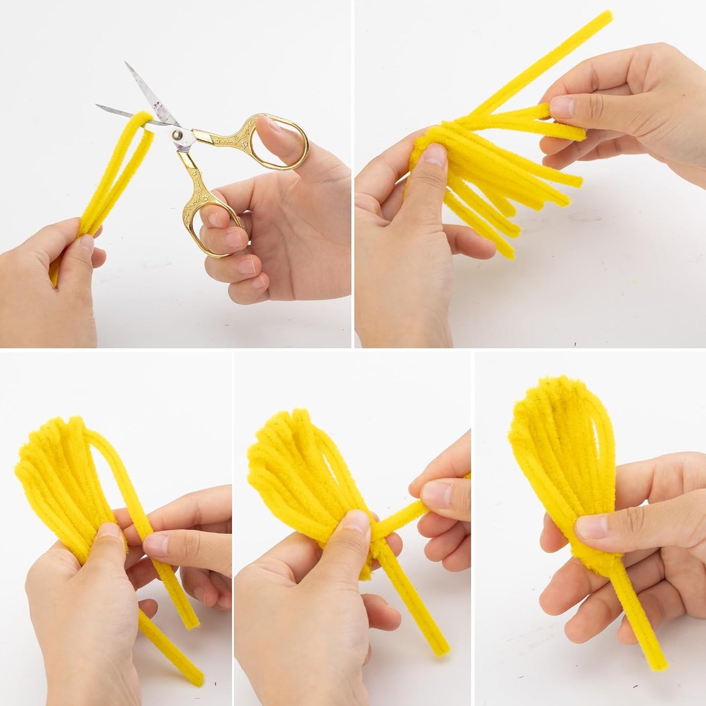 Caydo 500 Pieces Yellow Flowers Pipe Cleaners, Chenille Stems, Pipe Cleaner Crafts for DIY Art and Craft Projects Creative Gift Party Decorations