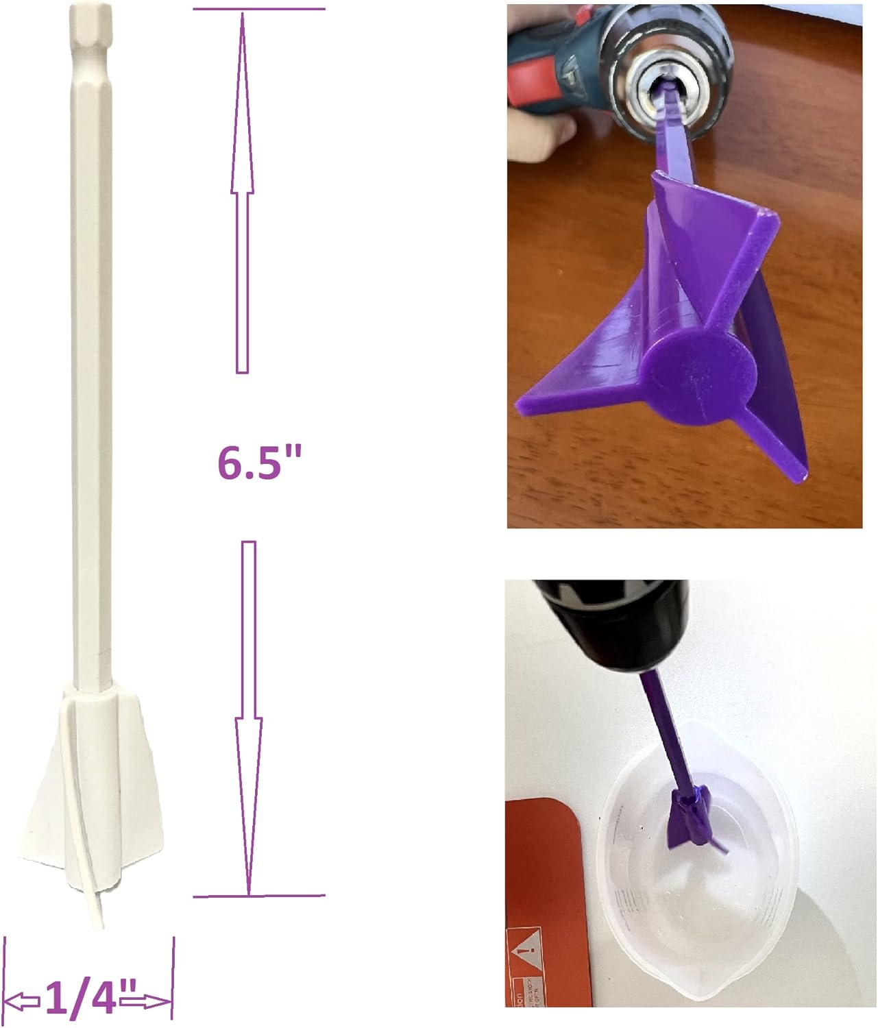 Epoxy Mixer Attachment for Drill Reusable Paint Mixer for Drill Resin Mixer Paint Stirrers Drill mixer Drill Attachment For Resin Molds Mixing (18)