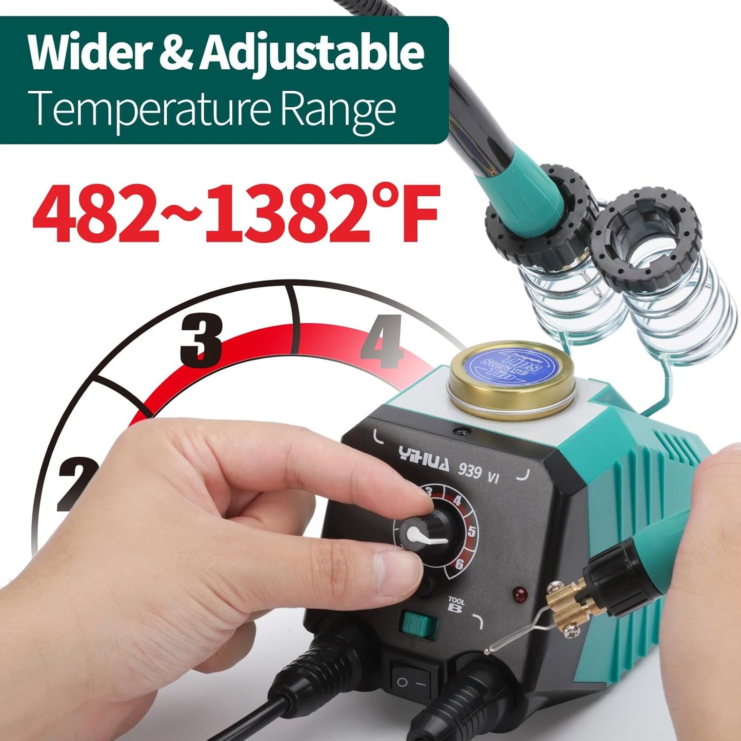 YIHUA 939-VI Dual Wood Burning Pen Wood Burning Kit with 23 Wire Nib in Varied Shapes, Detachable Pyrography Pen, 6 Wood Pieces, 6 Stencils and Screw Driver, Tweezers Used as Wood Burning Tool