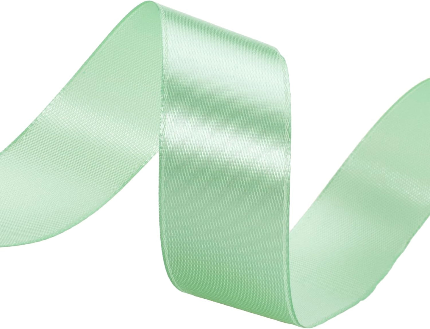 1 Inch Mint Green Solid Satin Ribbon, 50 Yards Craft Fabric Ribbon for Gift Wrapping Floral Bouquets Wedding Party Decoration