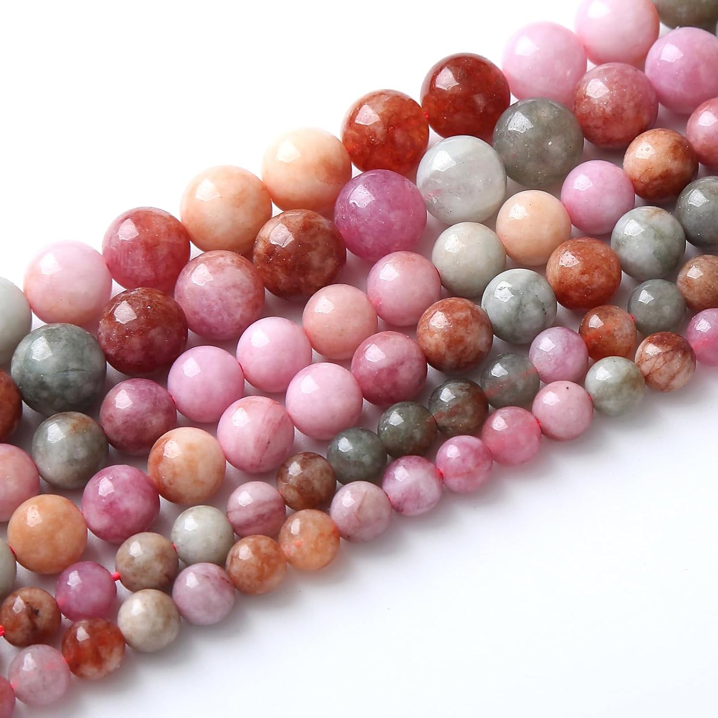 45pcs 8mm Natural Alashan Rainbow Agate Stone Beads for Jewelry Making DIY Bracelet Necklace Accessories 15" Energy Healing Power Stone Beads(8mm, Alashan Rainbow Agate)