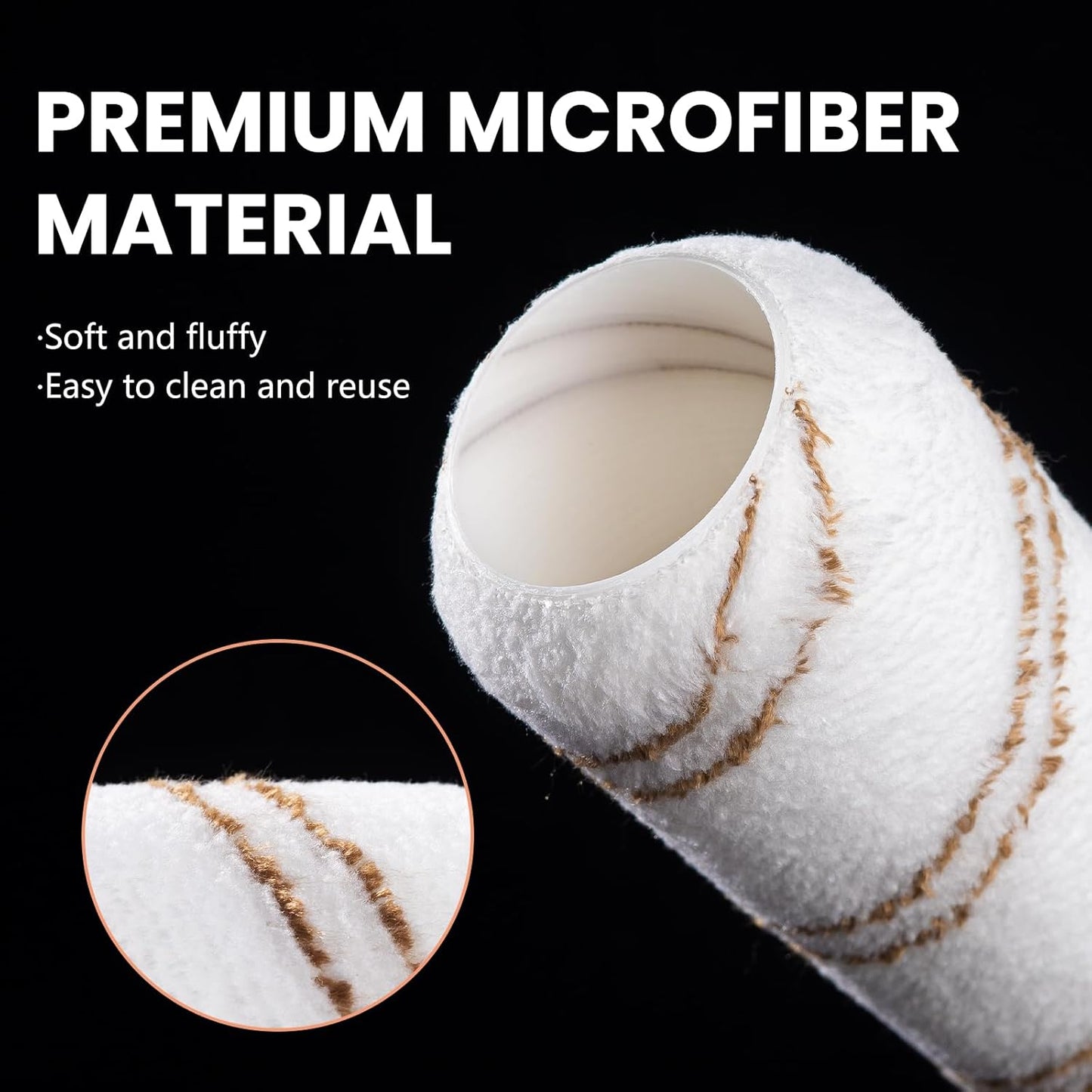 Mister Rui Paint Roller, 12 Pack 9 Inch Microfiber Paint Roller Covers, 10 mm Nap, Paint Rollers for Painting Walls, Washable and Reusable Paint Roller Sleeves, Painting Supplies for House Painting