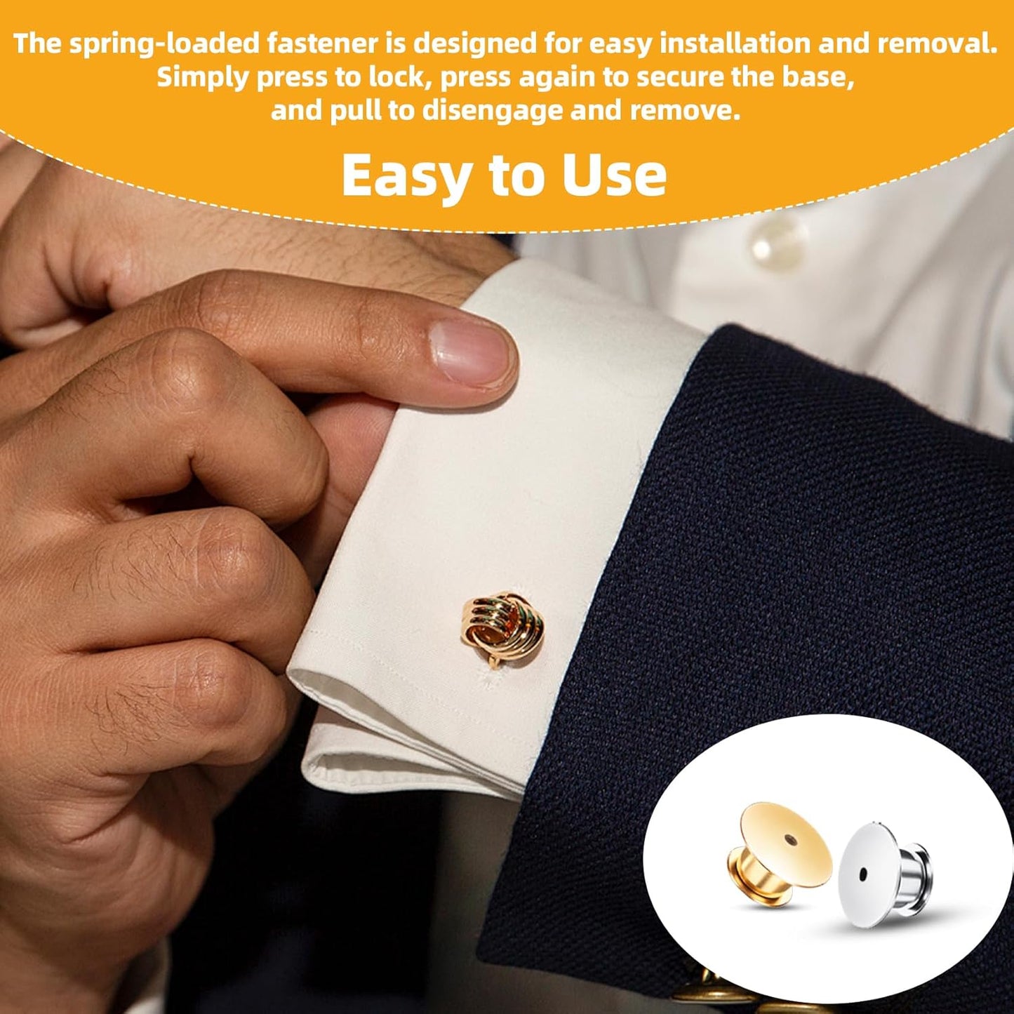 Locking Pin Backs - Enamel Brooch Locks Buckle 50pcs Badge Lapel Button Back Lock for DIY Crafts(Gold and Silver)