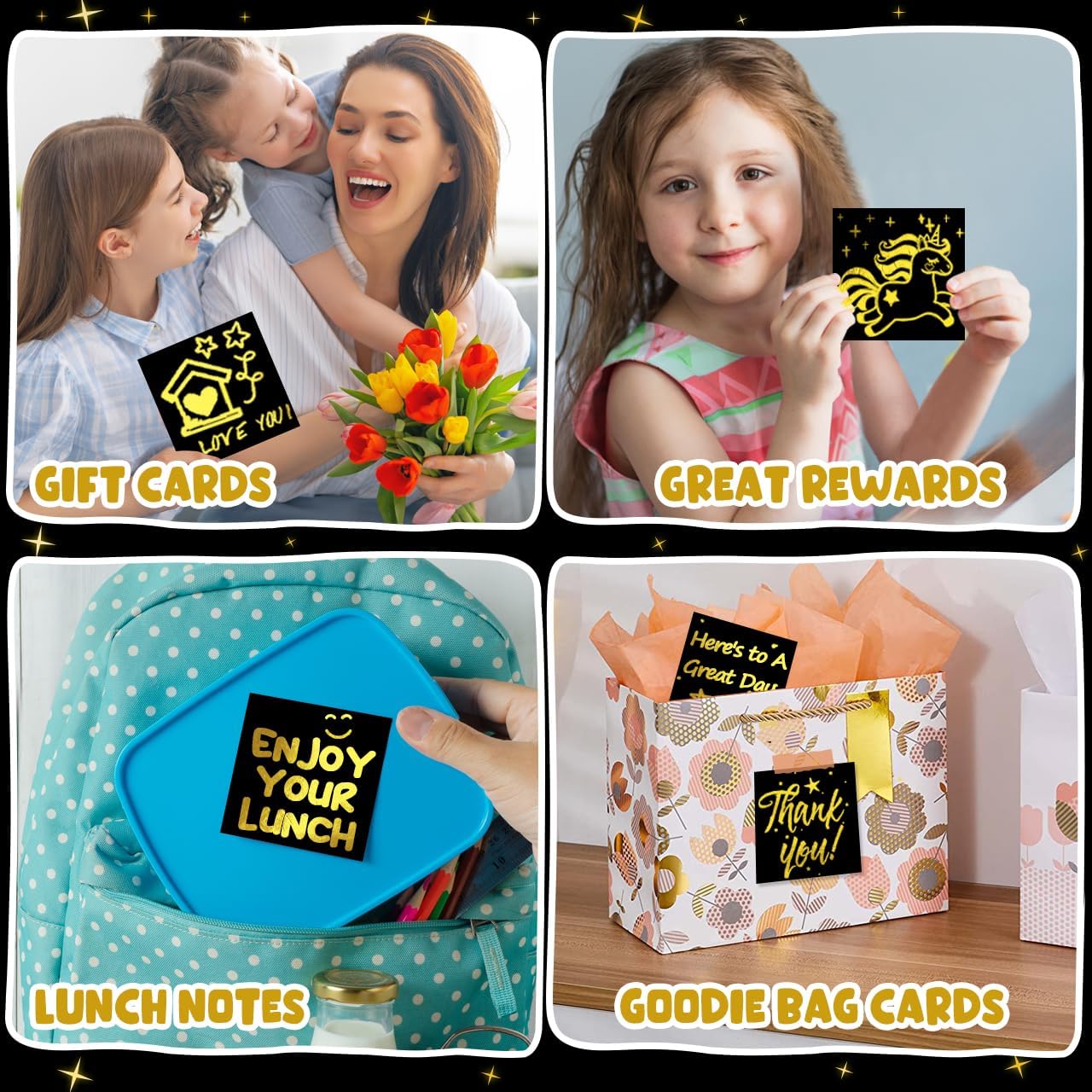 ZMLM 165 Rainbow Scratch Paper Art Crafts Mini Notes Kids Gifts 4 5 6 7 8 9 10 Years Old Girls Boys Students Teens Classroom Prizes School Supplies Birthday Party Travel Toy Activity(Gold)