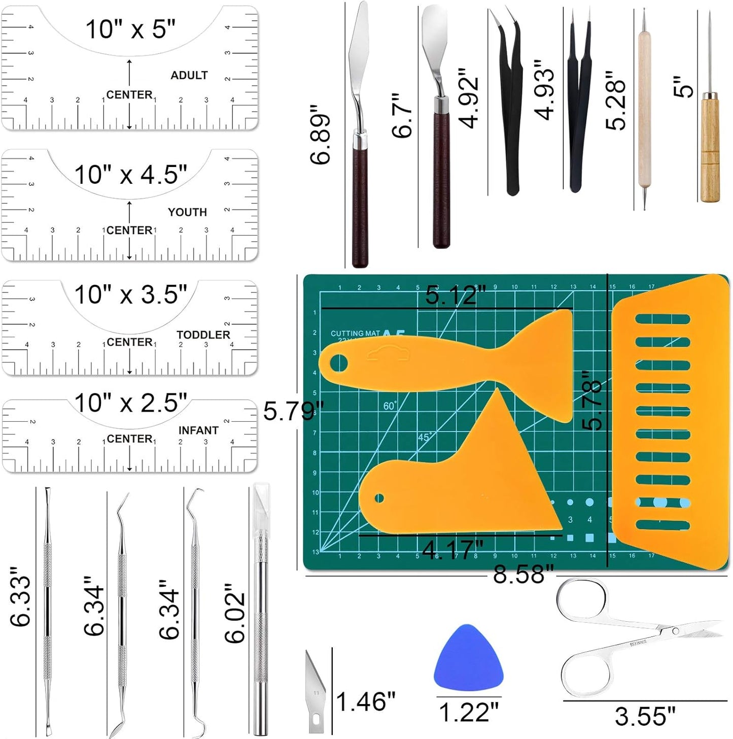 30 PCS Precision Craft Weeding Tools for Weeding Vinyl, DIY Art Work Cutting, Hobby, Scrapbook,Sewing.