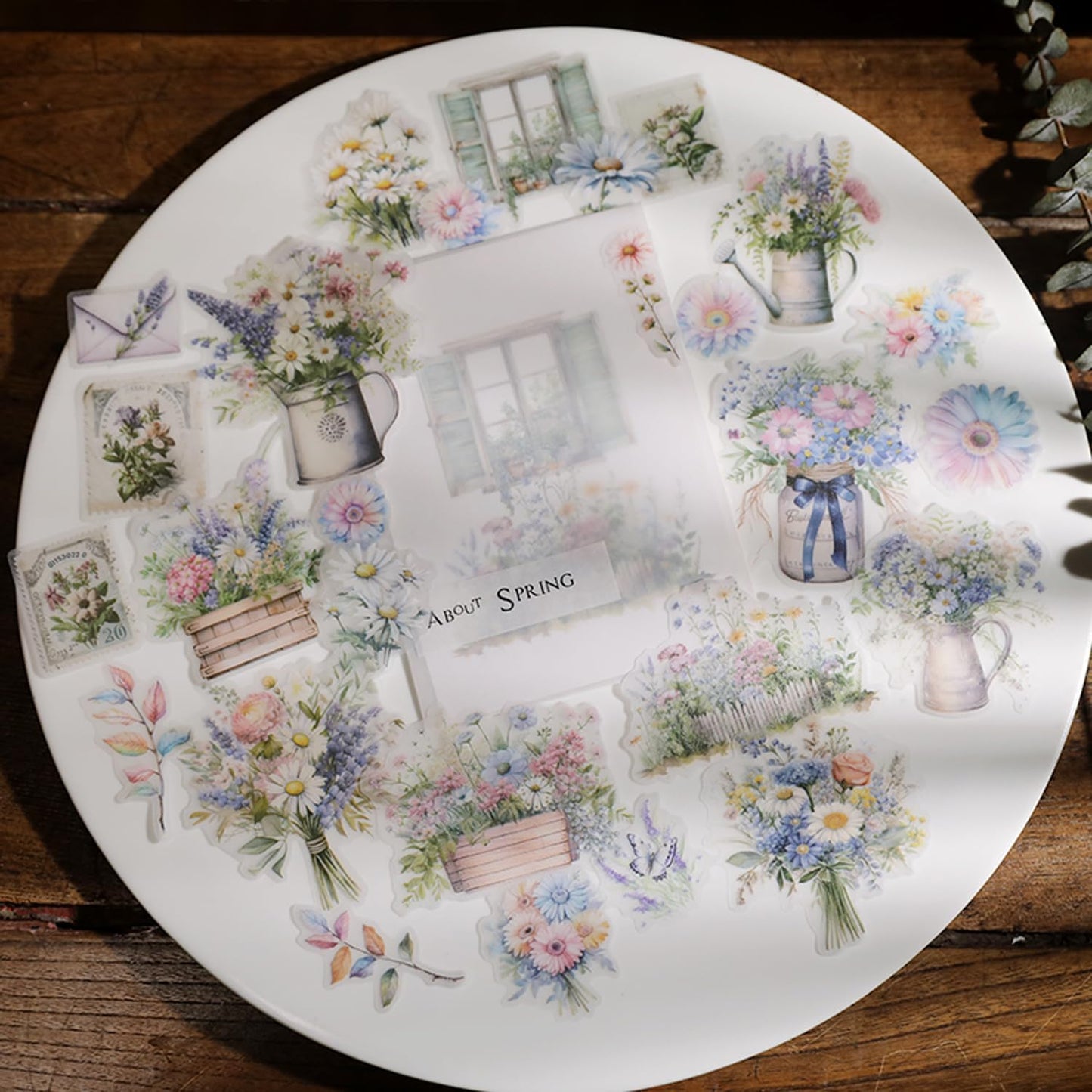 Vintage Vellum Stickers Floral Plants Elements Scrapbooking Supplies Flowers Botanic Natural Translucent Paper Self-Adhesive Junk-Journal Items (All Plants Collection)