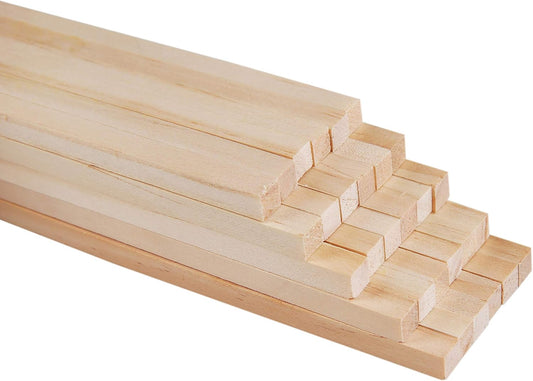 30 PCS 1/8 ×12 inch Wooden Square Dowel Rod, Small Hardwood Unfinished Wood Squrae Sticks for Crafts DIY Projects