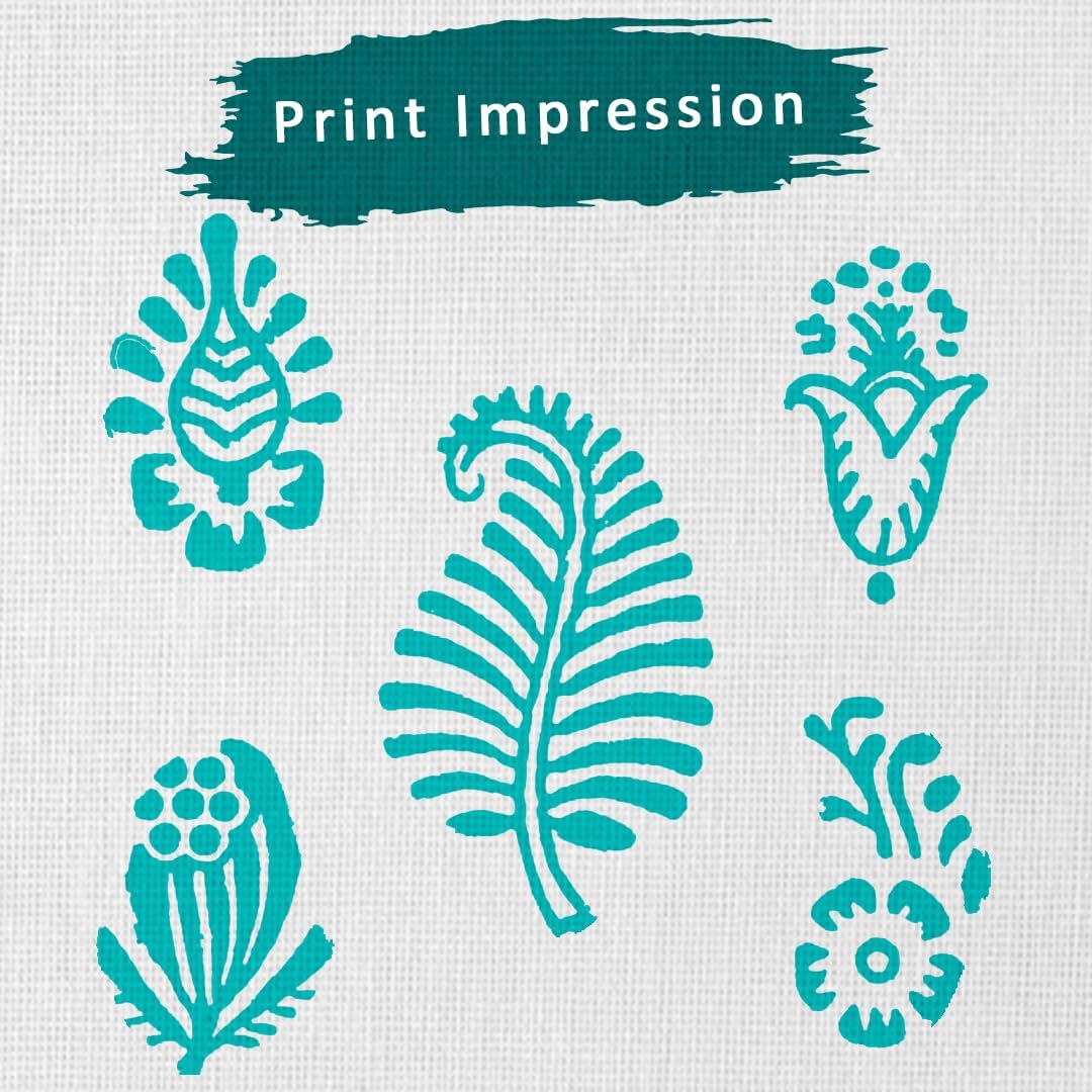 Wooden Stamp Block, Printing Stamp Design Set - Block for Printing Saree Border, Dresses, Craft Card Making, Scrapbook, Clay Pottery | Set of 5 | Hashcart®