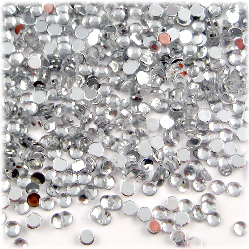 The Crafts Outlet 1,440pc Rhinestones Round 3mm (10ss) Flatback Champagne