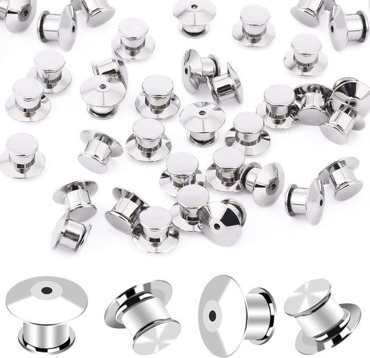 DECYOOL 200PCS Metal Locking Pin Backs, Pin Keepers Clasp Pin Backs Locking Buckles for Brooch DIY Crafts Badges Enamel Lapel Needles Pin Lock