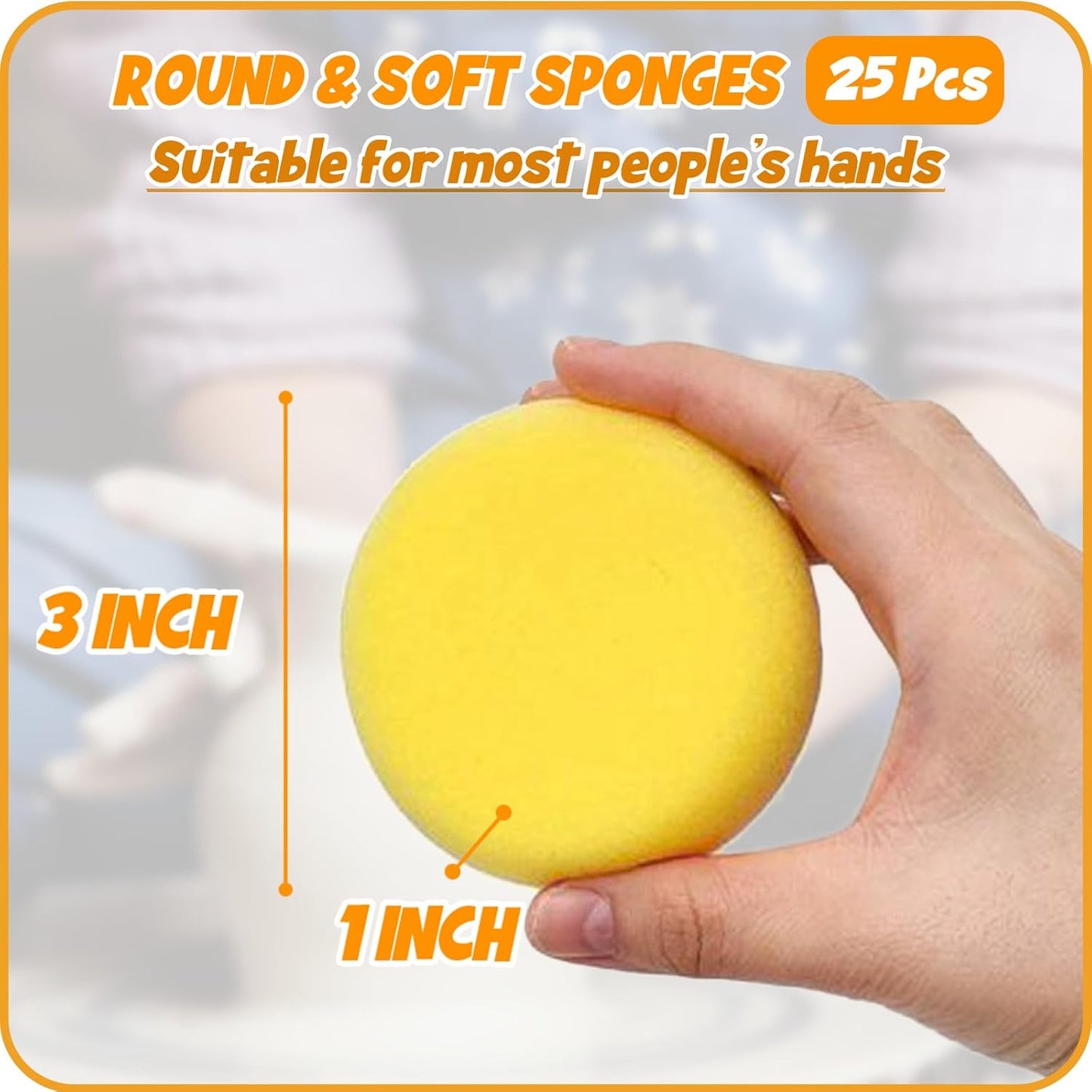 25Pcs Pottery Sponges 3inch, Painting Sponges, Pottery Sponges for Clay, Clay Sponge, Round Sponge, Clay sponges for Pottery, Paint sponges for Acrylic Painting, Artist Sponges