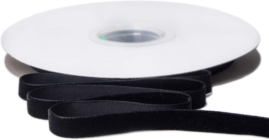 Ribbli Polyester Black Velvet Ribbon,3/8 Inch,10-Yard Spool,Use for Choker,Gift Wrapping,Floral Bouquets, Boutonnieres