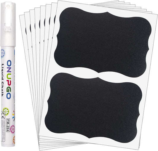 ONUPGO Large Chalkboard Labels (48 Pack), 4 x 6 Reusable Blackboard Stickers Waterproof Chalkboard Sticker for Jars, Parties Decoration, Craft Rooms, Weddings, Storage, Organize Your Home & Kitchen