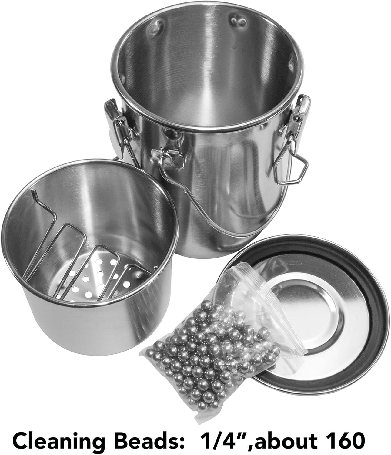 Paint Brush Washer,Airtight Stainless Steel Brush Cleaner for Oil Painting Acrylic,Brush Washer with Cleaning Beads and Wringer