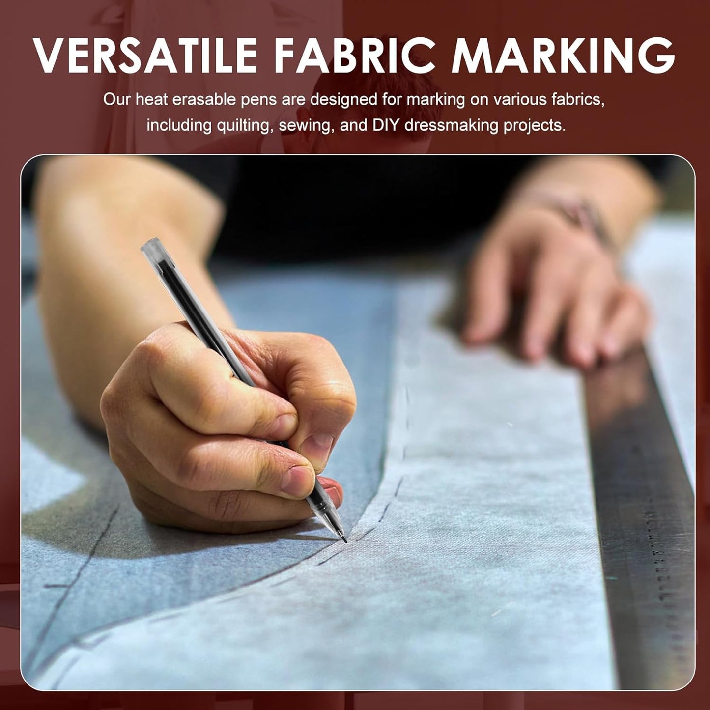 48pcs Heat Erasable Pens for Fabric, Assorted Colors, Fabric Pens for Sewing Erasable for Quilting Sewing DIY Dressmaking Fabrics Tailors Chalk