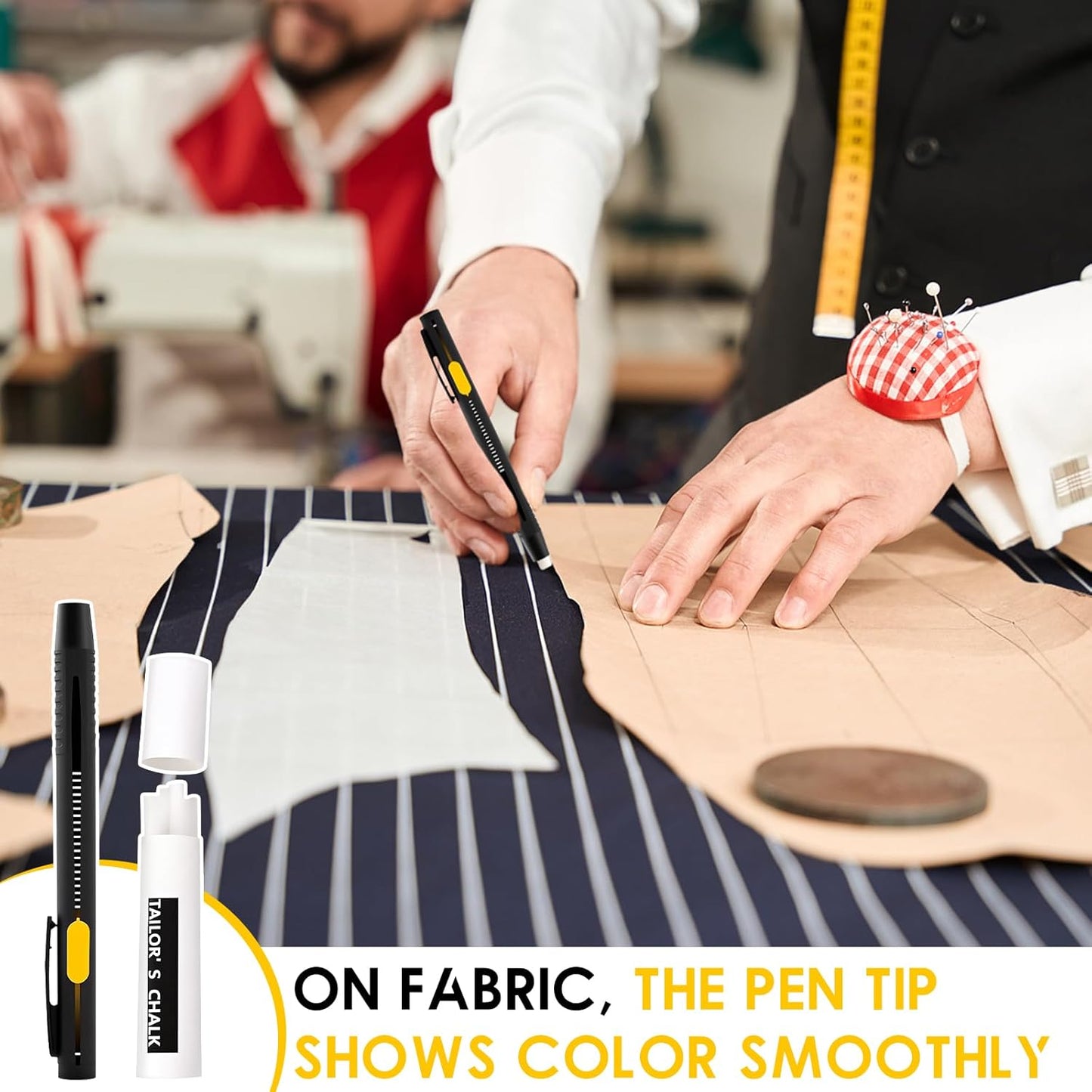 Heat Erasable Fabric Marker for Sewing,Washable,Quilting, Embroidery,Erasable Pens for Fabric,Suitable for Cotton, Knitted Fabrics, DIY Sewing Tools (1 Pen + 20 Premium Refills)