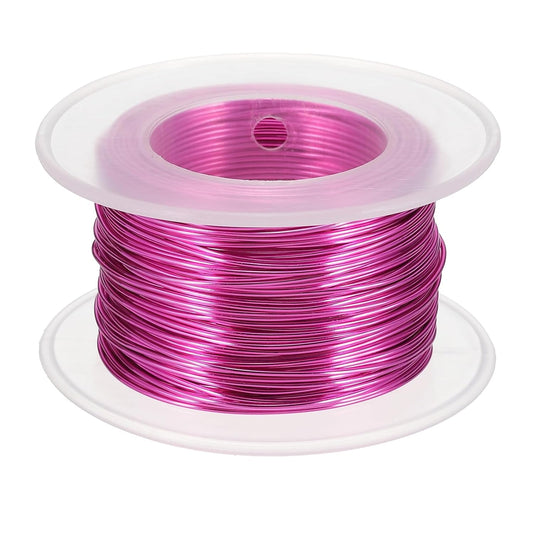 uxcell 20 Gauge / 0.8mm Anodized Aluminum Wire for Jewelry Craft Making, 102 Feet Bendable Flexible Wire for DIY Home Decor Gardening Sculpture, Rose Red