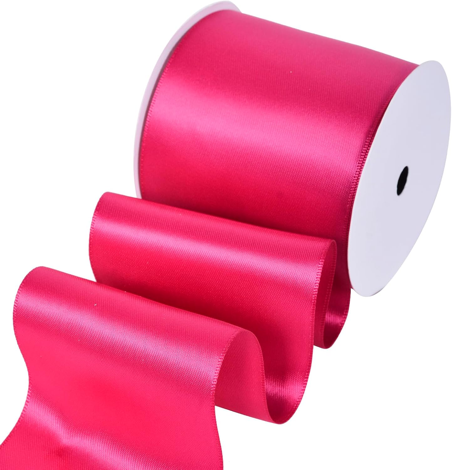 YAMA Hot Pink Double Faced Satin Ribbon, 3 Inch 10 Yards, Great for Crafts Bows Flower Bouquet Wedding Home Decor Gift Wrapping
