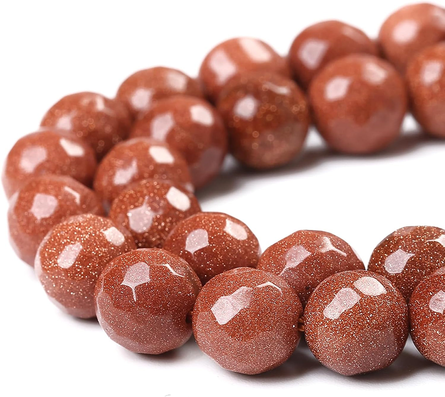 45pcs 8mm Natural Gold Sandstone Beads Faceted Stone Energy Healing Beads for Jewelry MakingDIY Bracelet Necklace Accessories 15" (8mm, Faceted Gold Sandstone)