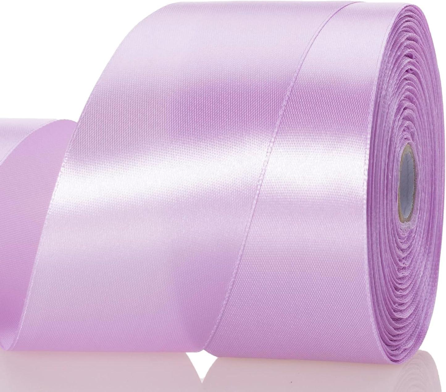 2 Inch Lilac Solid Satin Ribbon, 50 Yards Craft Fabric Ribbon for Gift Wrapping Floral Bouquets Wedding Party Decoration