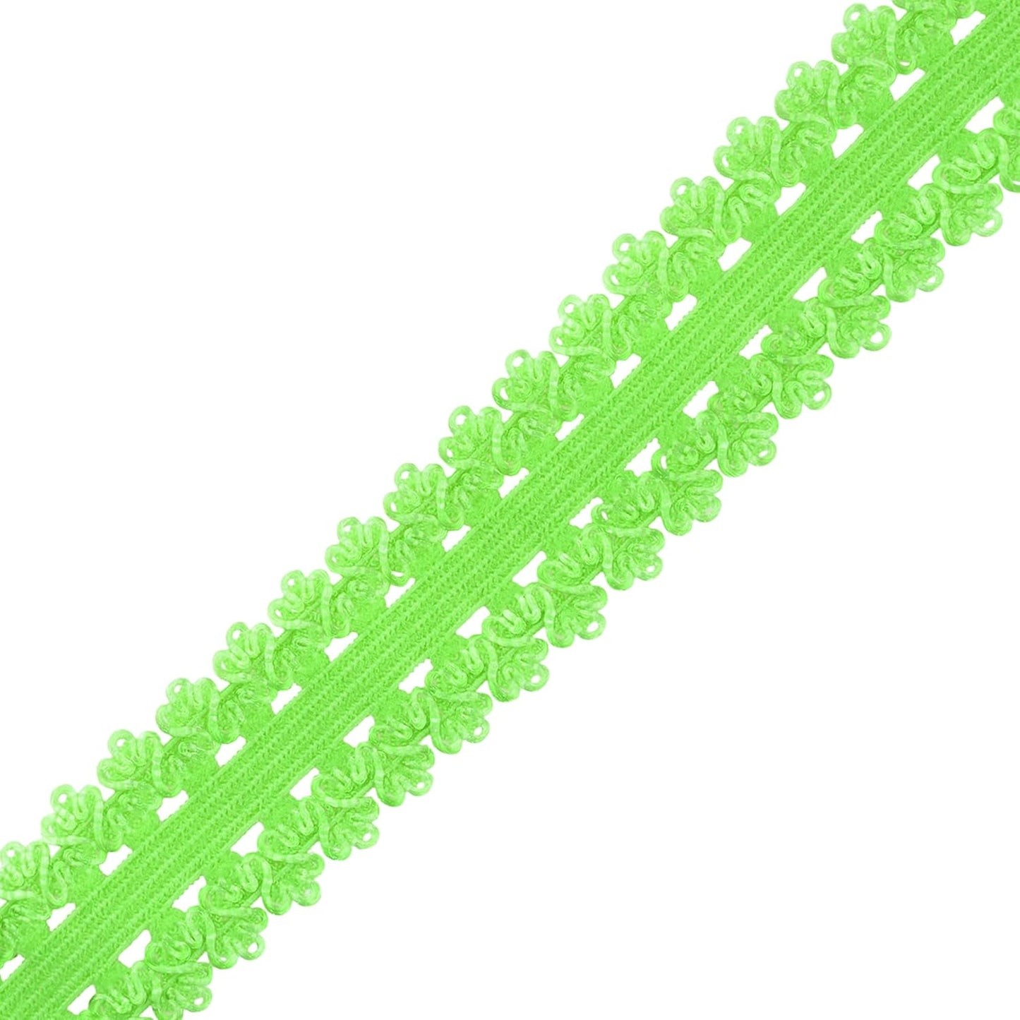 Mandala Crafts Lime Green Stretch Lace Soft Elastic Trim Roll - 55 Yards 1 Inch Wide Stretchy Frilly Picot Ribbon for Sewing Lingerie, Headbands, Underwear, and Crafts