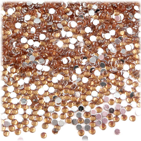The Crafts Outlet 1,440pc Rhinestones Round 3mm (10ss) Flatback Light Orange