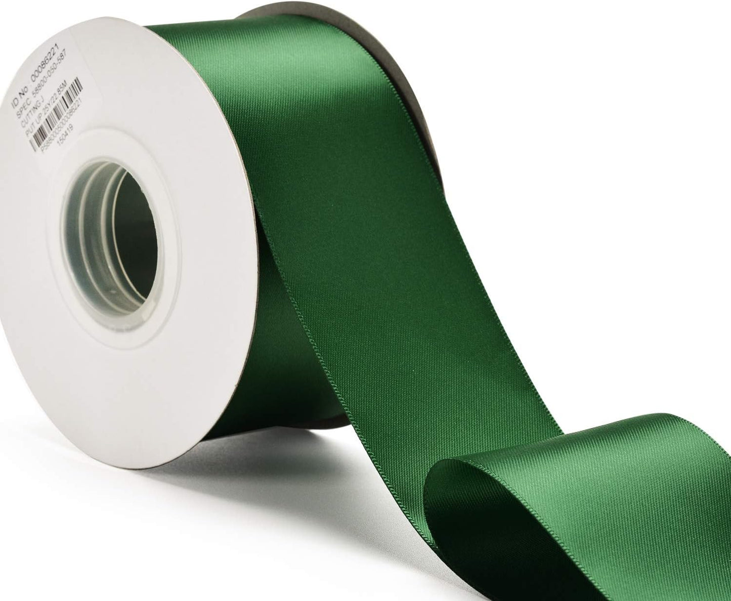 YAMA Double Face Satin Ribbon - 2 Inch 25 Yards for Gift Wrapping Ribbons Roll, Green