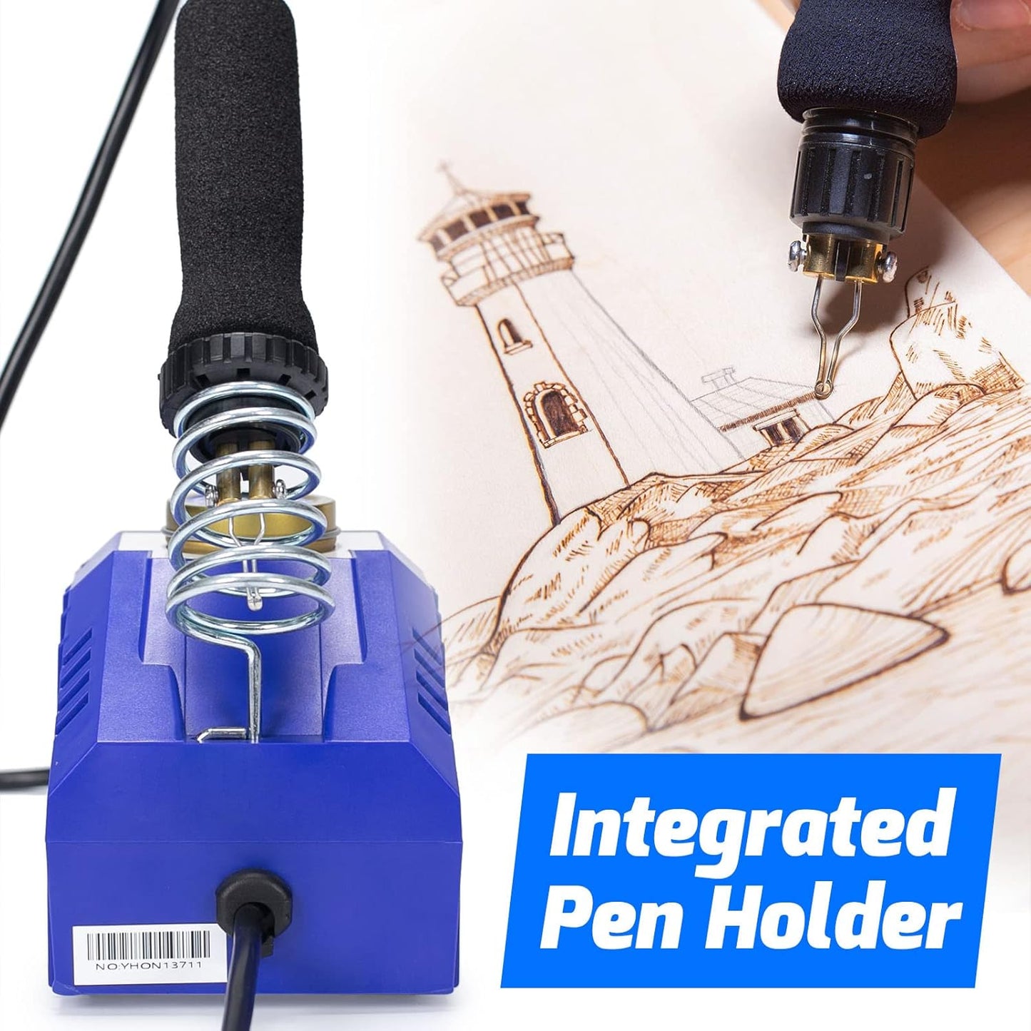 WEP 939D-V Wood Burning Kit 250-750℃/482-1382℉Adjustable Wood Burning Tool with Detachable Pen, 20 Wood burner Tips, WoodBurning Pen Holder Suitable for Pyrography, Leather Burning Kit