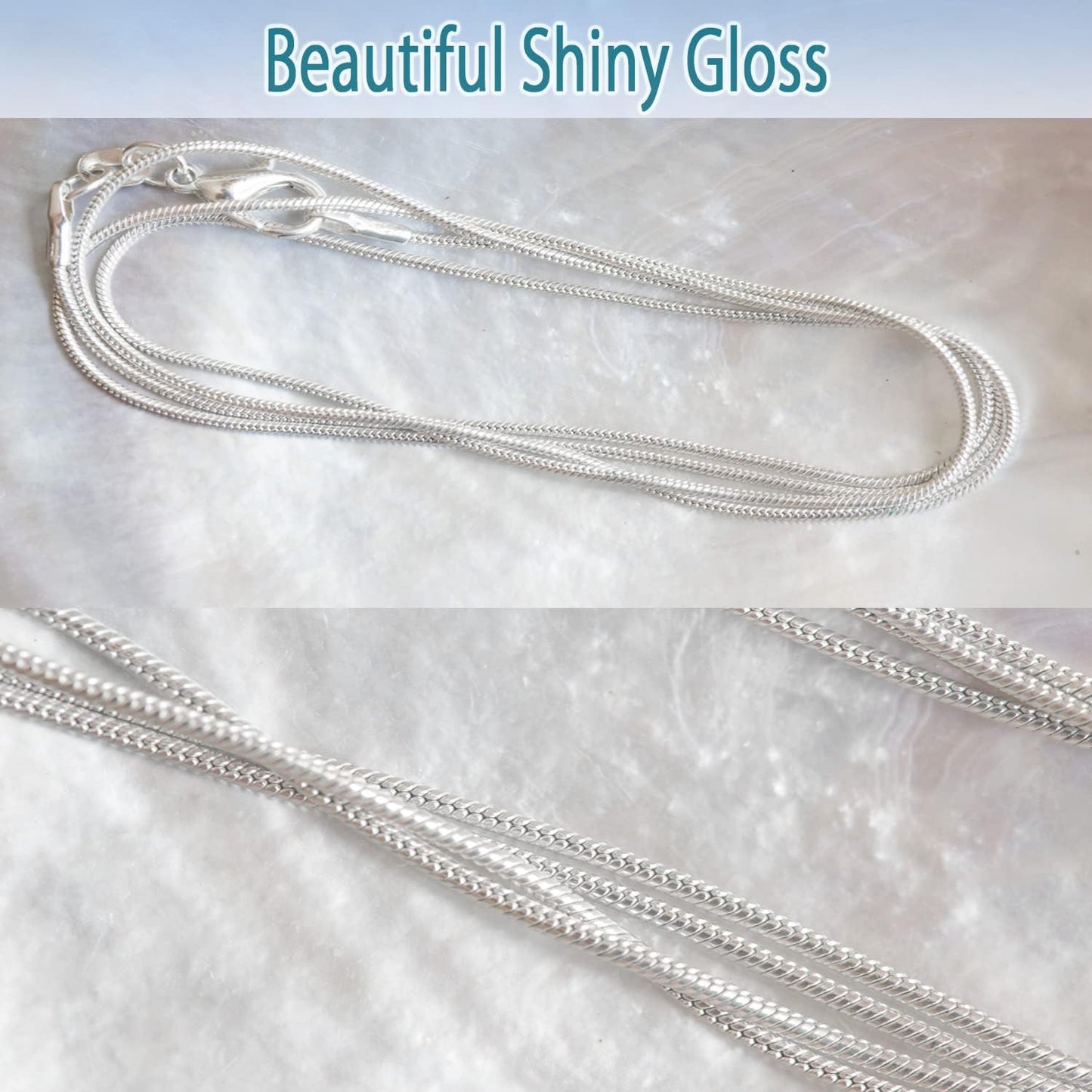 Jishi 33ft Silver Snake Chain 1.2mm Jewelry Making Chains for Necklace Bracelet DIY Jewelry Supplies Findings - Silver Plated Round Snake Cable Chain Link Roll w/Lobster Clasps, Cord Ends & Jump Rings