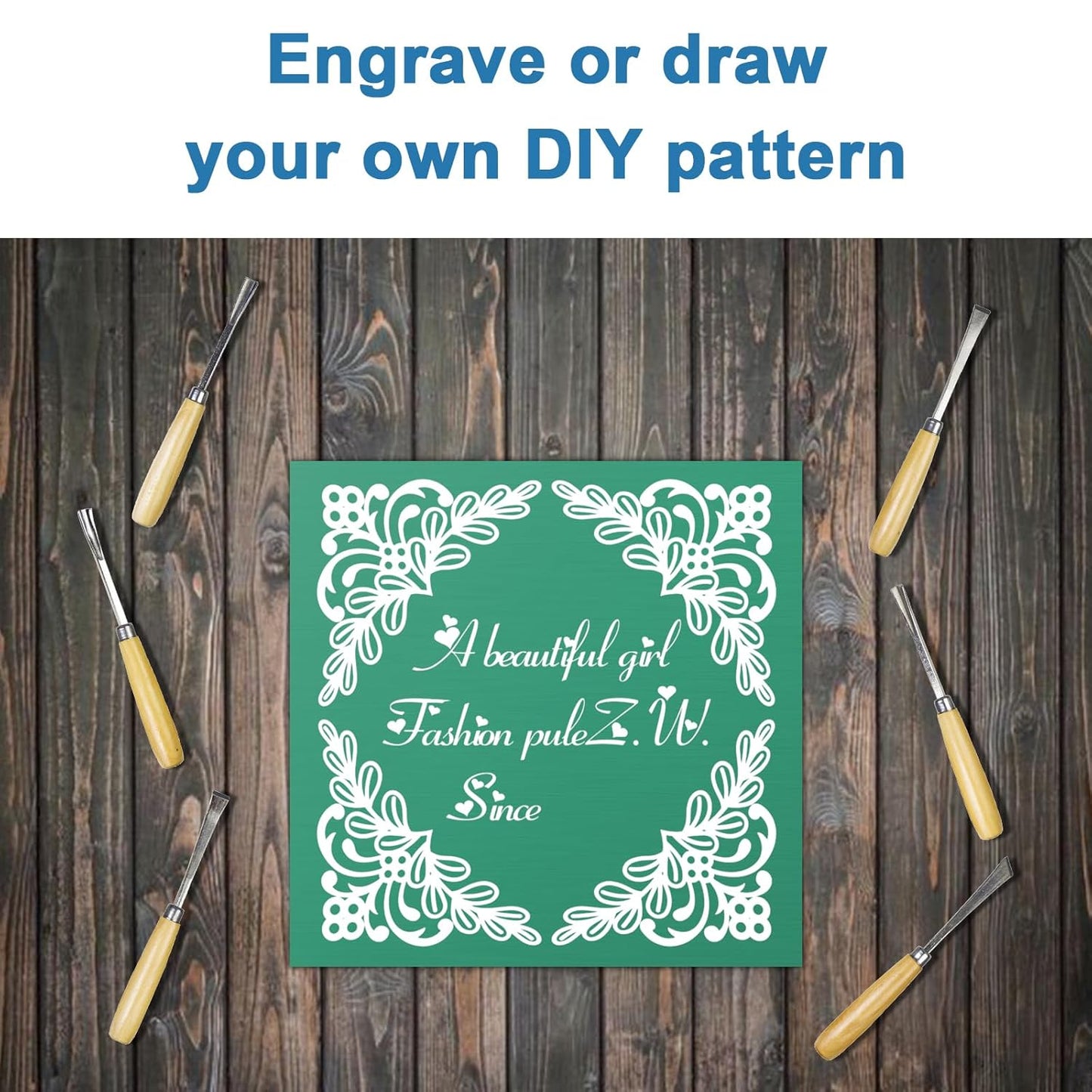 Anodized Aluminum Sheet Metal 12 x 12 x 1/32 Inch Green Anodized Aluminum Metal Plates Engraving Blanks for Laser Engraving, 0.8MM Thin Decorative Aluminum Metal Sheets for Crafting, House Decoration