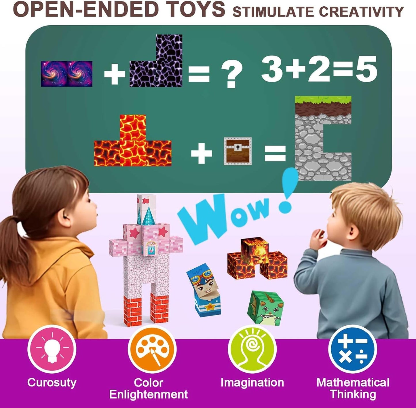 Magnetic Blocks 150 PCS Magnetic Building Blocks, 3+ STEM Montessori Sensory Toys, Magnetic Cube for for 3 4 5 6 7 8 9 10 11 12 8-12 Years Old Boys & Girls Birthday Gifts