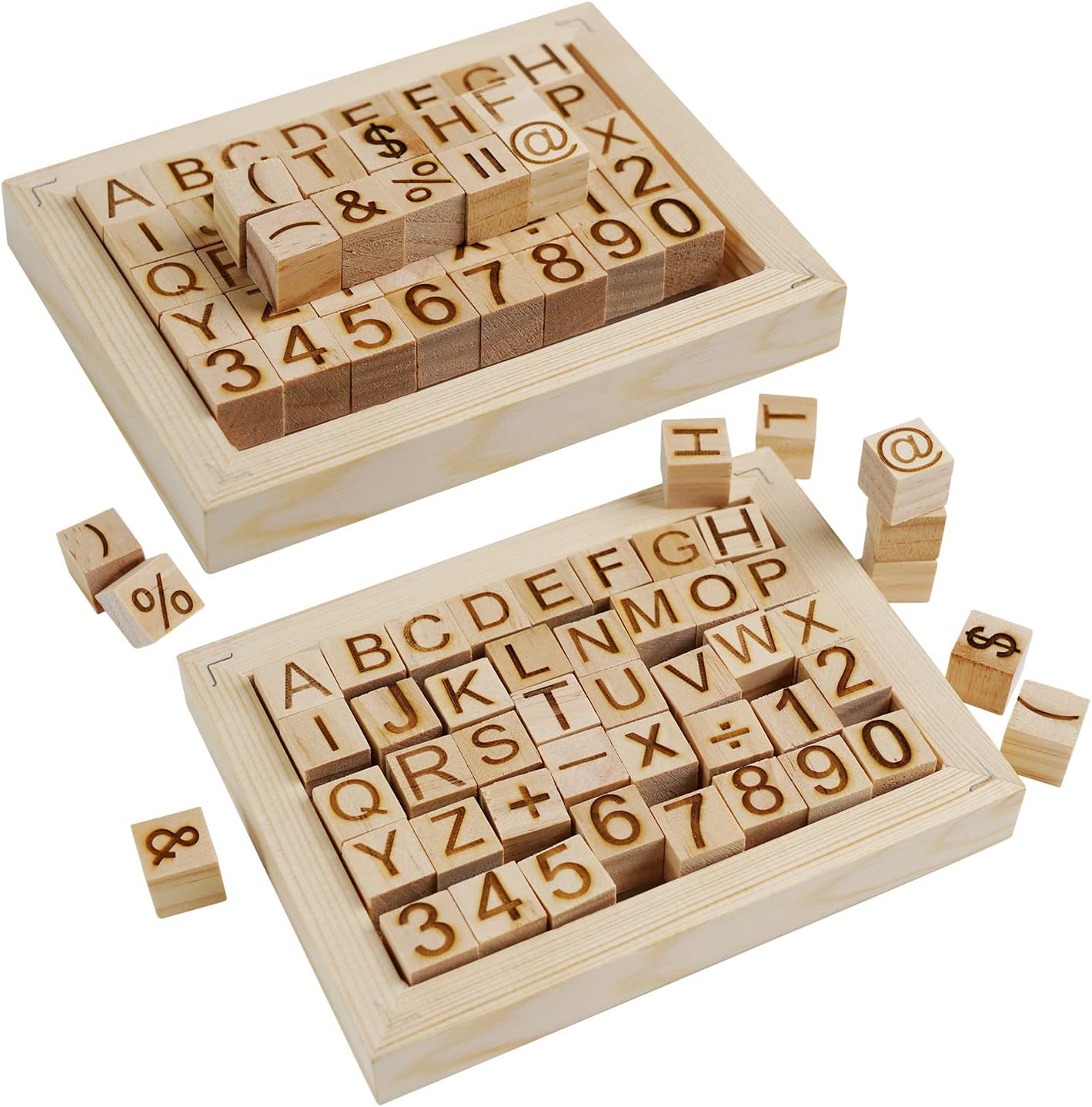 OUYZGIA Laser Engraving Material Box kit, 124 Pcs of DIY Materials for Laser Engraver with Metal Business Cards Wooden Cubes Plywood Dog Tags Photo Frames Keychains Hang Tags Leather Coasters