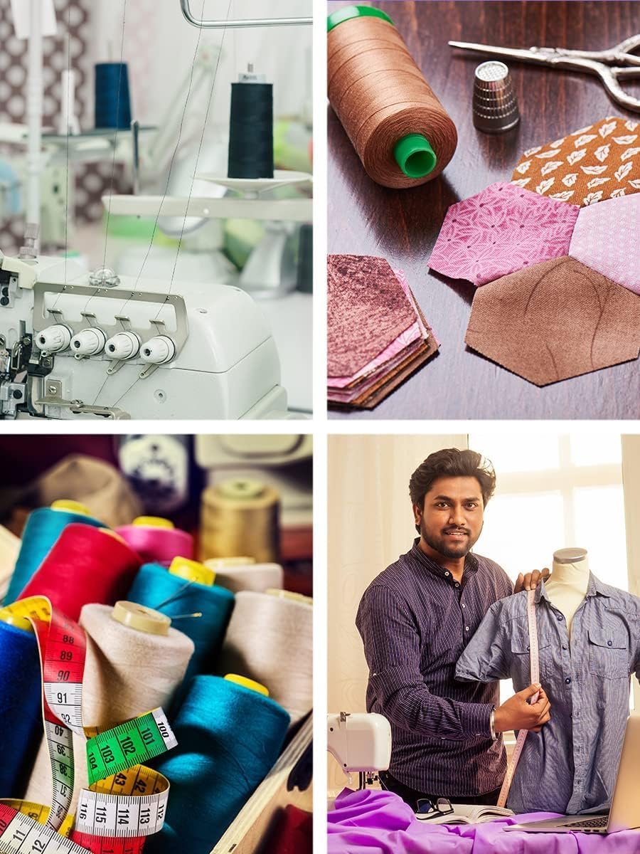 Mandala Crafts 4 Pack of Serger Threads Cones Spools - 20S/2 24000 Yards Polyester Hunter Green Threads for Sergers Machine and Overlock Quilting Sewing Machine