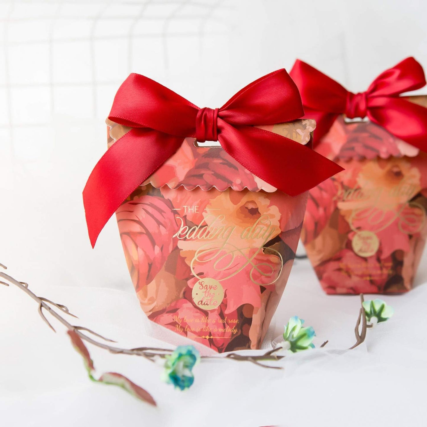 Satin Ribbon 1 Inch Red Double Faced - 25 Yards for Gift Wrapping DIY Bows Crafts Bridal Bouquet Cutting Ceremony Sewing Christmas Wedding Baby Shower Decoration Humphrey's Craft