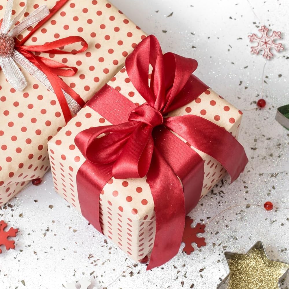 4" x 25 Yards Satin Ribbon, Light Purple Silk Ribbon Ideal for Gift Wrapping, Floral Bouquets, Crafts, Wedding Party Decorations, Christmas and Sewing Projects