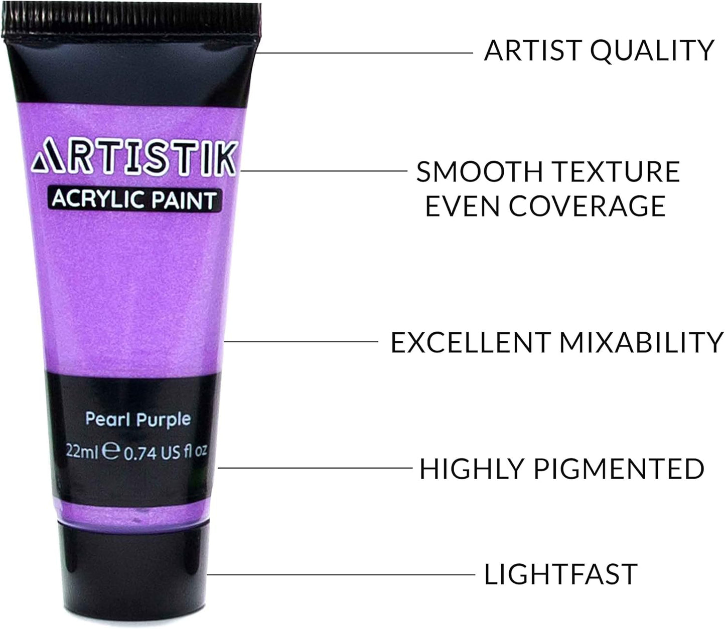 ARTISTIK Acrylic Paint Tube Set of 32-22ml Paint Tubes with 3 Brushes for Adults, Kids and Artists - Non-Toxic Artist Quality Paints for Canvas Painting, Wood Crafts, Ceramic and Art Supplies