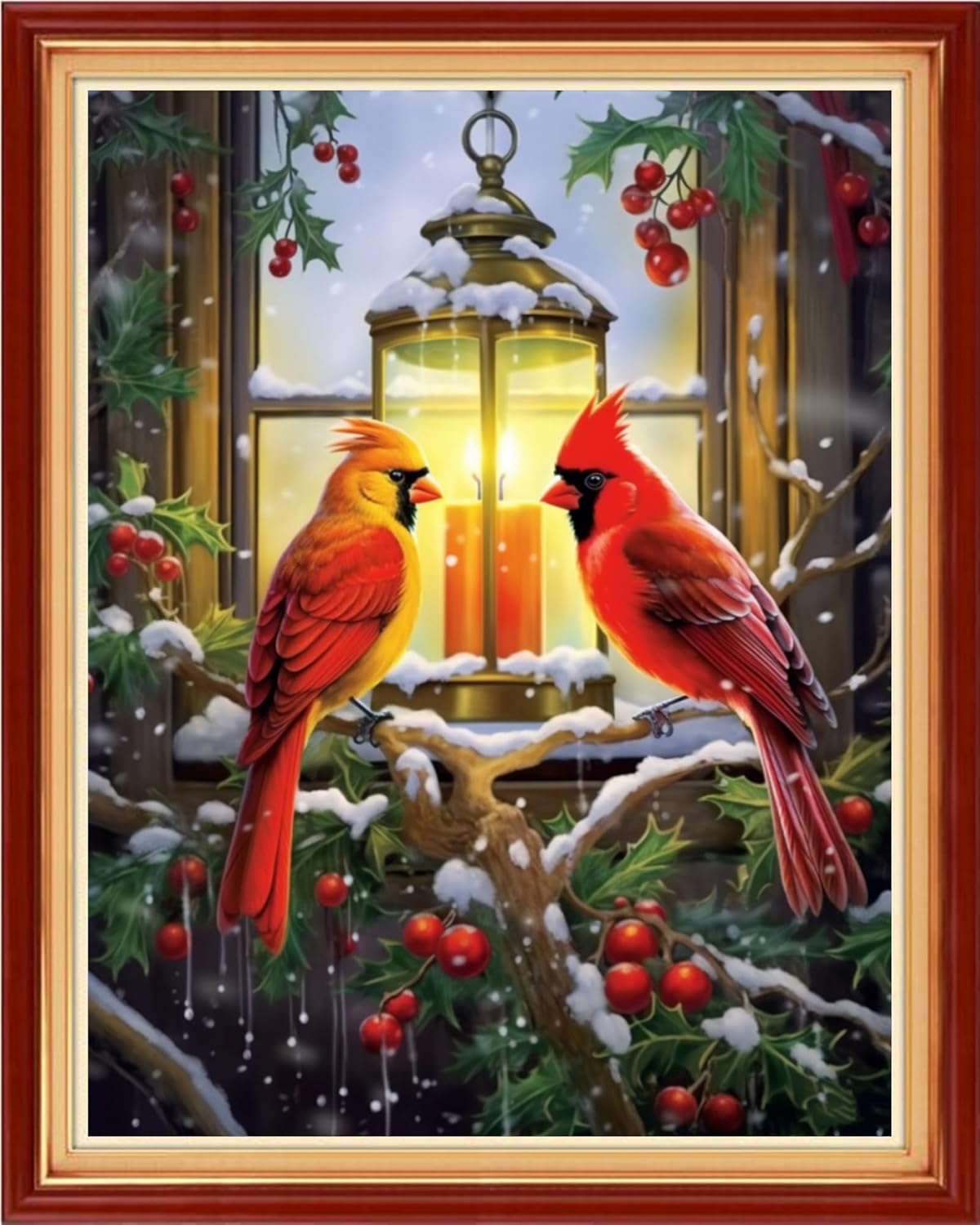 Dooxvey Cross Stitch Kit for Adult Beginners - Night Light Bird 16x20 inch