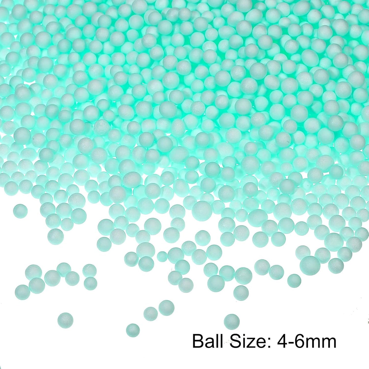MECCANIXITY Foam Beads Foam Balls 4-6mm for Wedding and Party Decorations, Tiny Packing Balls, Arts DIY Crafts Supplies (Green,1 Pack Approx 5000pcs)