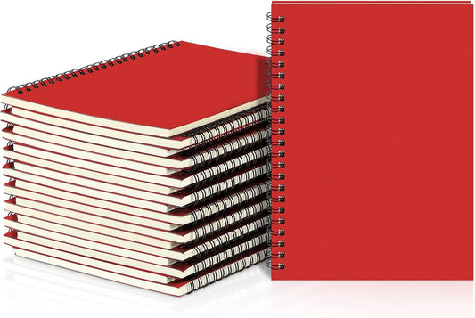 Yahenda 18 Pcs Spiral Notebook Bulk A5 Journal Lined 8.3'' x 5.5'' Writing Composition Paper Small Notepad Subject Notebook for Students Office Business Back to School Supplies (Red)