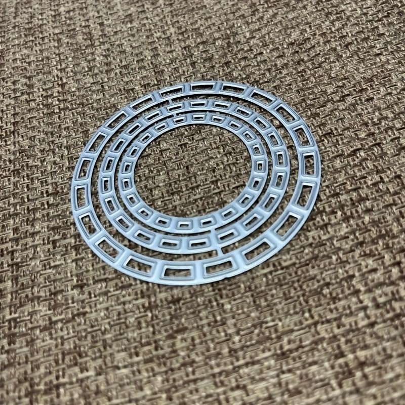 Lapoo Geometric Cutting Die for Scrapbooking - Durable, Cut Stencils for DIY Scrapbook Photo Album Decorative Paper Card, Card Making Supplies (Three Hollowed-Out Rings 2.8 x 2.8 in)