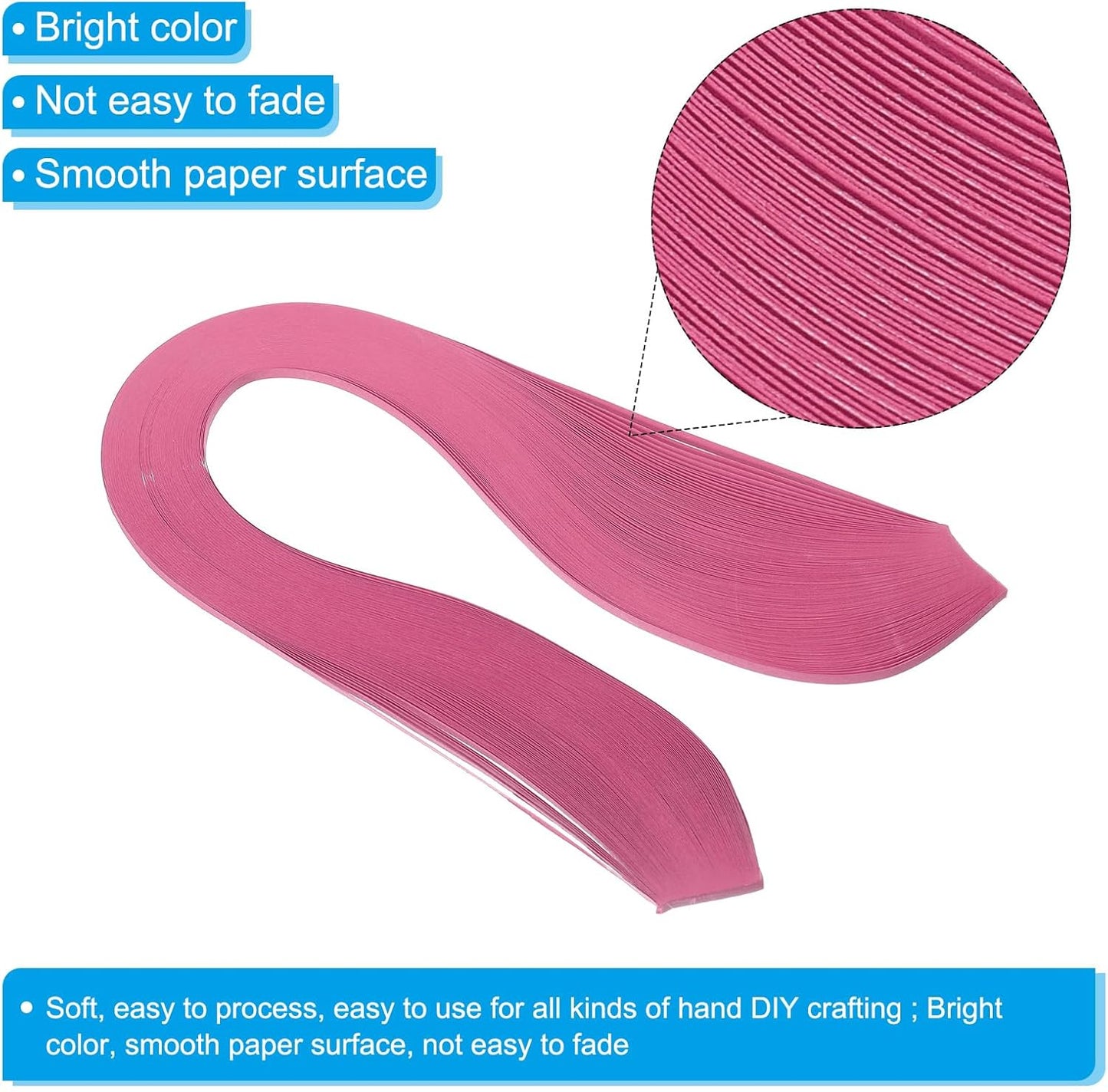 PATIKIL 600pcs Quilling Strips Paper 1/8"(3mm) 39cm Origami Paper Quilling Strip for Art DIY Hand Craft Christmas, Rose Red