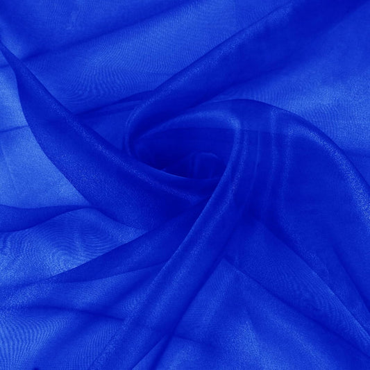 VACVELT Sheer Organza Fabric by The Yard, 60 Inch Wide Royal Blue Organza Fabric Bolt Bridal Sheer Tulle Fabric, Silk Organza Fabric Roll for Wedding Party Decorations Backdrop Curtain (2 Yards)