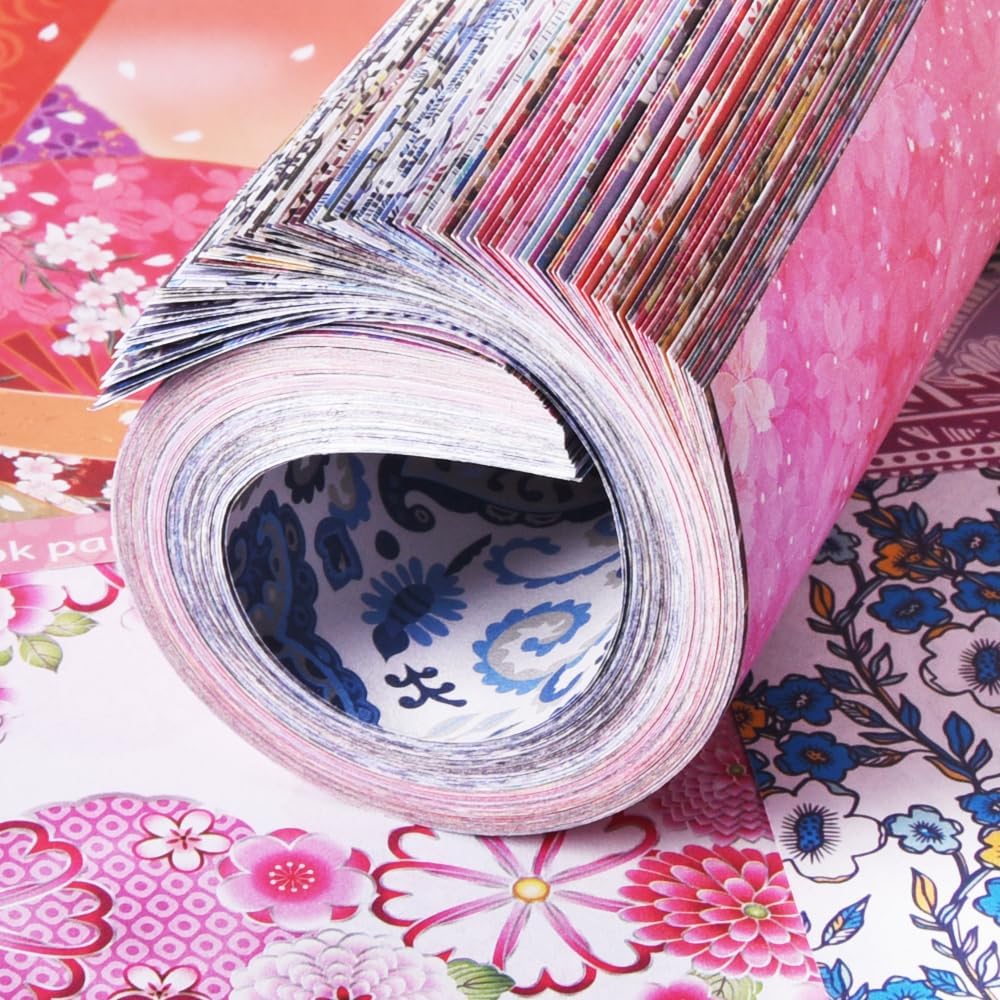 Mifuner 10 Pack/Sets Origami Paper Kit Double Sided 6 Inch Japanese Chiyo Square Easy Fold Arts Crafts Beginner DIY Handwork Origami Papers