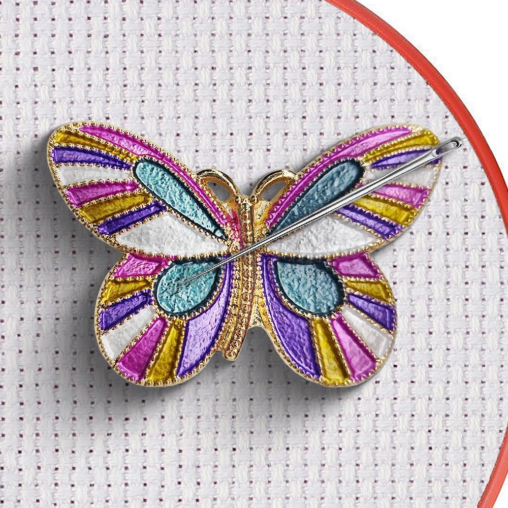 Magnetic Needle Minder Magnet Embroidery Accessories and Supplies Embroidery Needle Holder Cross Stitch Holder Needlework Supplies (Cardinal) (Butterfly)