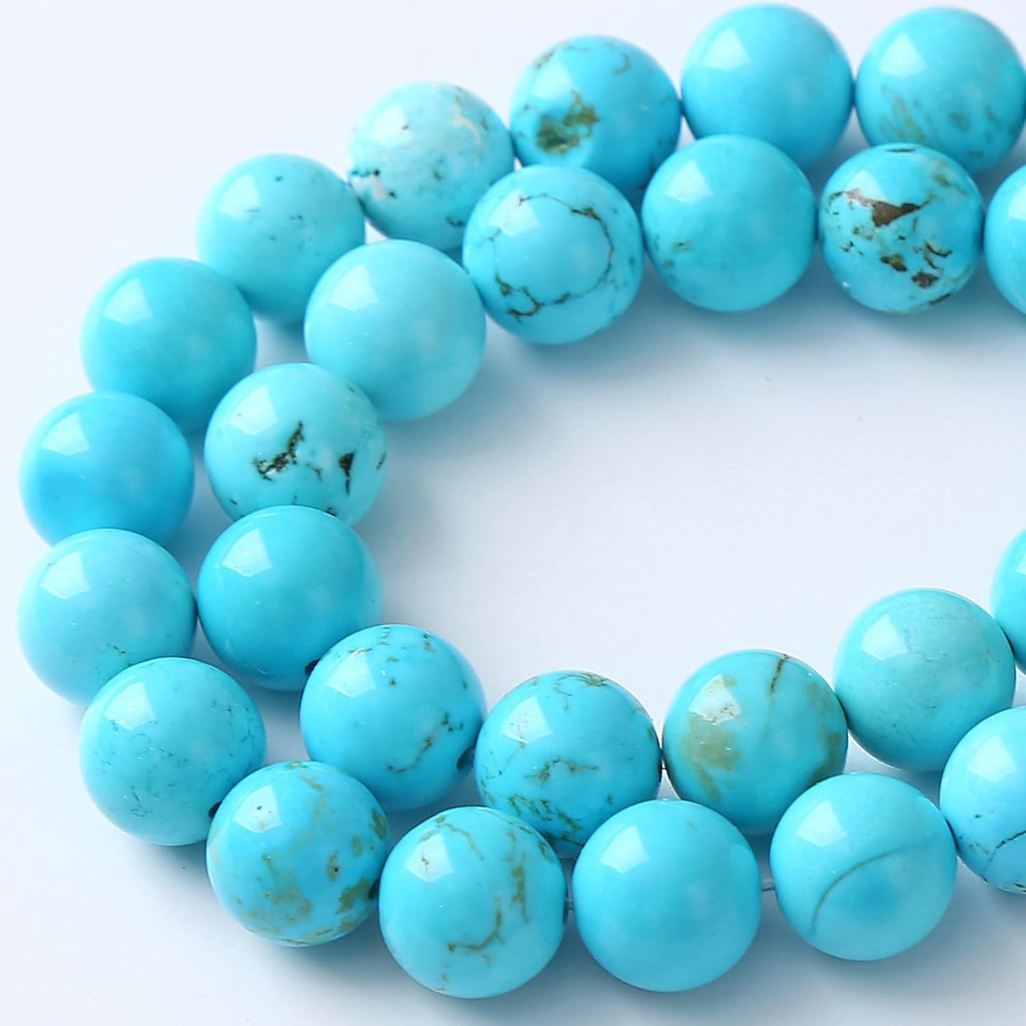 4MM Natural Turquoise Gemstone Beads Blue Stone Round Loose Beads for Jewelry Making Bracelet 180pcs 2 Strands 32"