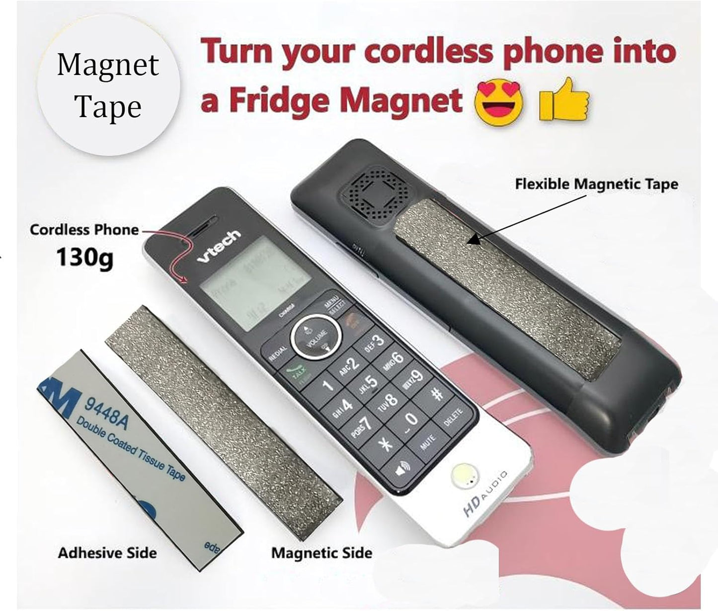 1/2 Inch Neodymium Flexible Magnet Strip, Magnetic Rubber Tape with 3M Self-Adhesive (84 Inches),Magnetic Tape Strips Roll with 3M Adhesive Backing, Flexible Sticky Magnet Tape