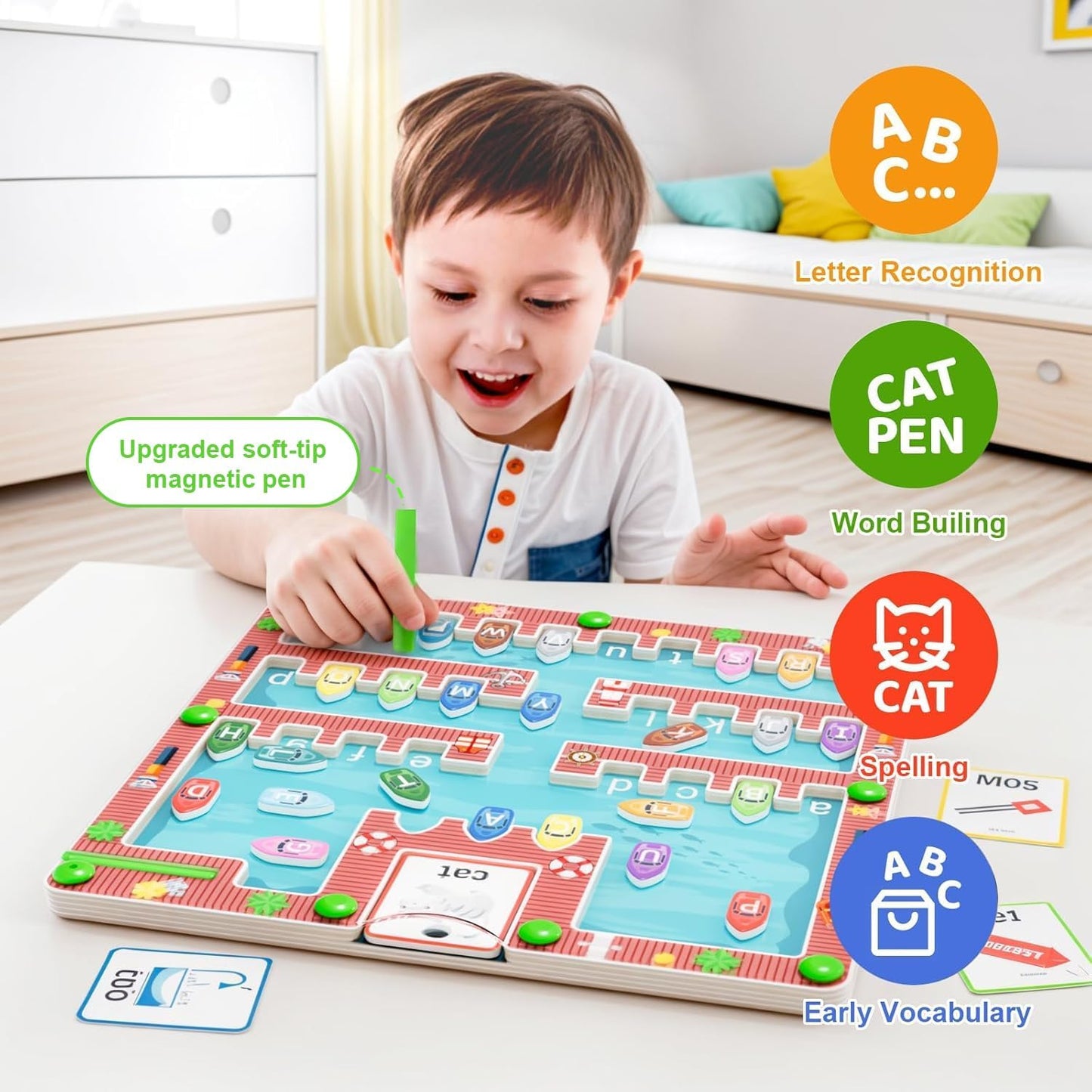 Magnetic Alphabet Maze,Montessori Magnetic Maze Board,Alphabet Puzzle Toddler Toys for Ages 2-4,Toddler Preschool Learning Toys