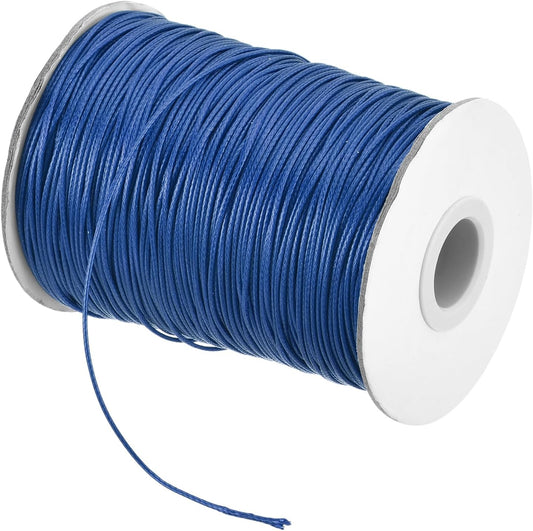 MECCANIXITY Waxed Polyester Cord, 1mm Diameter, 175 Yard, Dark Blue, Beading Cord, Crafting Cord