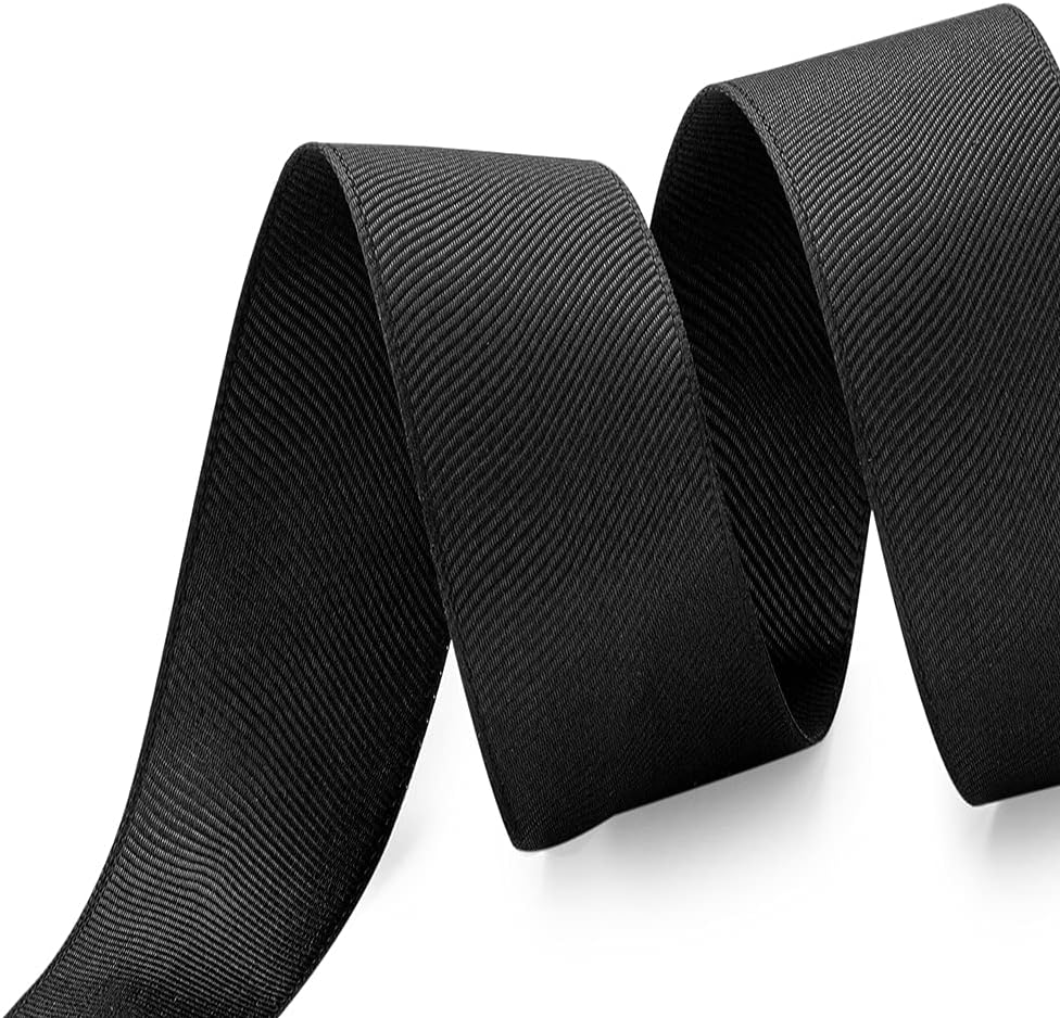 LIUYAXI 1" X 50 Yards Solid Black Grosgrain Ribbon, Perfect for Crafts, Wedding Decor, DIY Hair Accessories, Sewing, Gift Package Wrapping and More