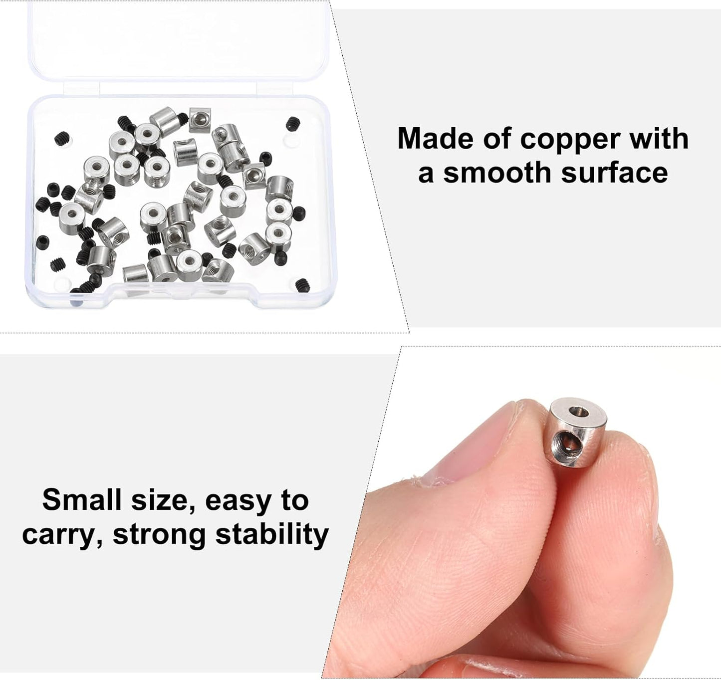 MECCANIXITY 30 Pcs Metal Locking Pin Backs, Locking Pin Keepers Locking Clasp 5mm(H) with 4 Wrench Replacement in Storage Case for Badge, Brooch, Silver Tone